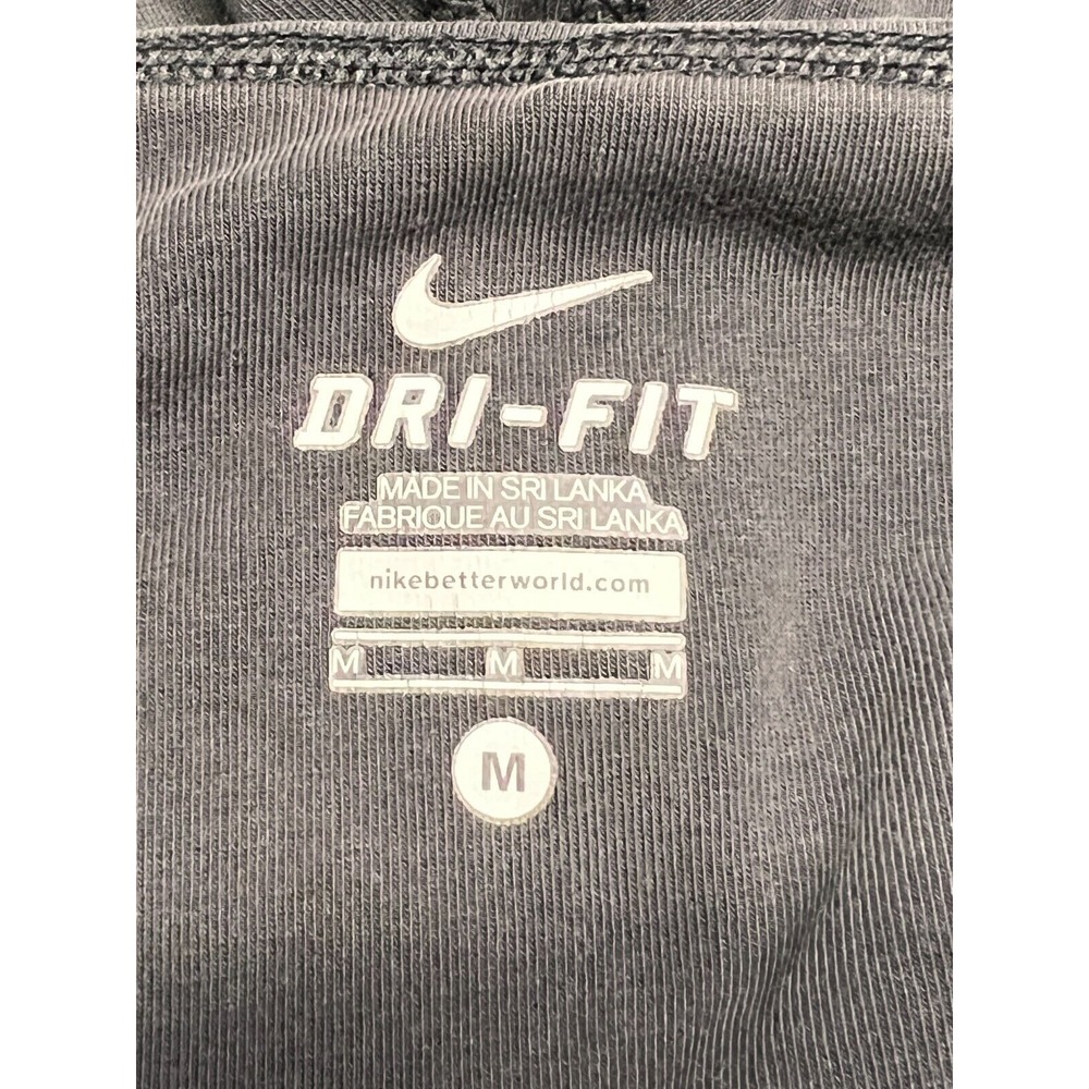 Womens Black Nike Dri Fit Capri Leggings Gym Jogger Yoga Pants Size M Hip Swoosh - Picture 4 of 6